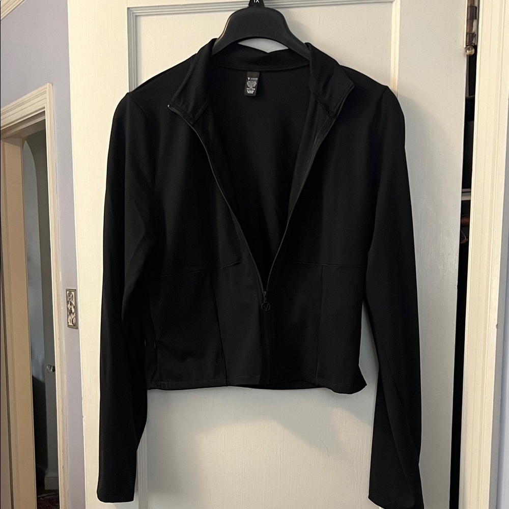 Victoria’s Secret lightweight, black jacket.